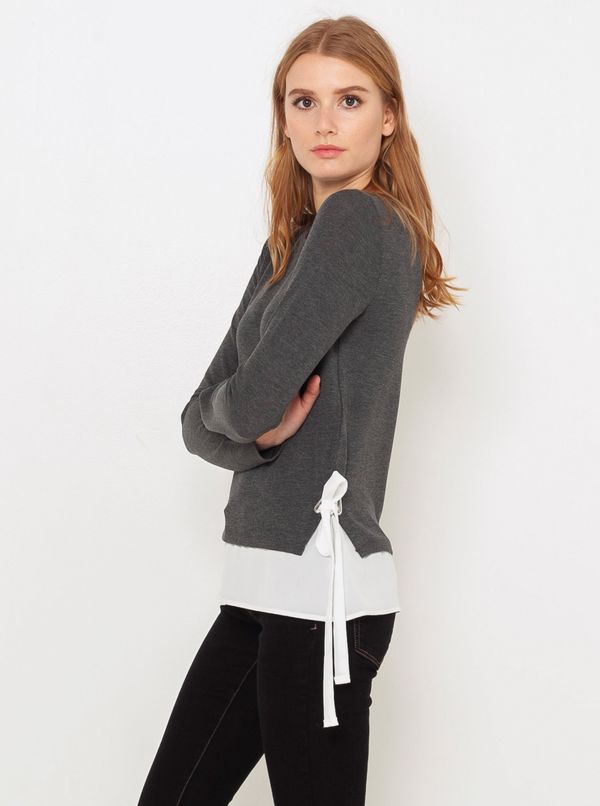 CAMAIEU Grey sweater with shirt insert CAMAIEU - Women