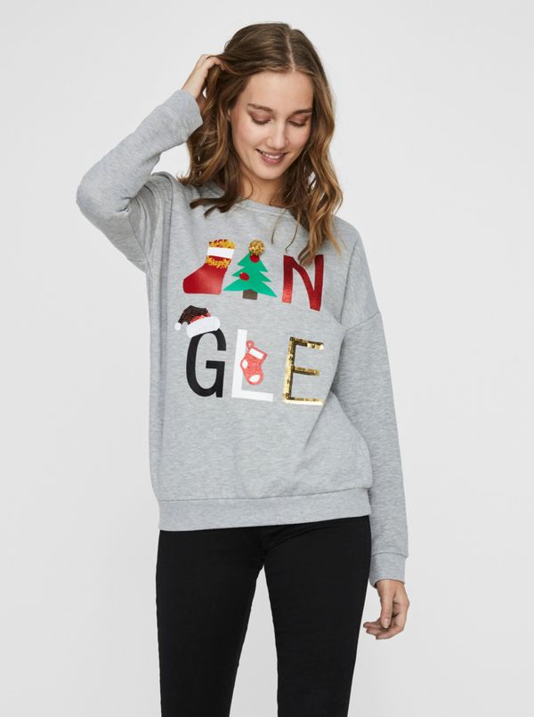 Vero Moda Grey sweatshirt with Christmas motif VERO MODA