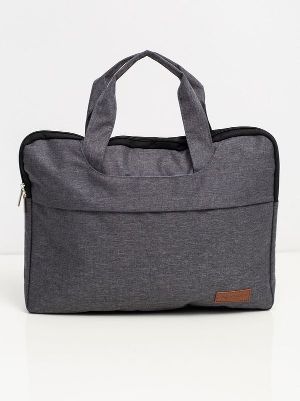 Fashionhunters Grey textile laptop bag