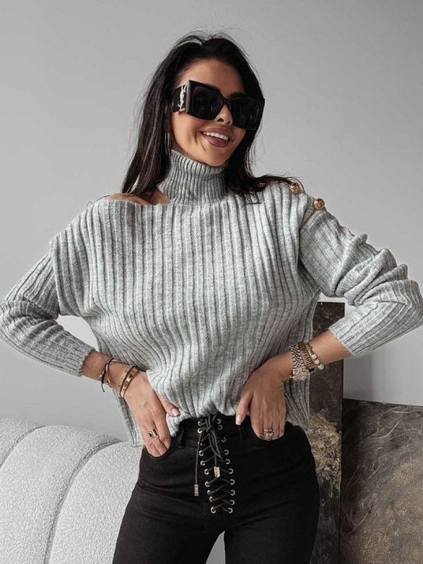 OLAVOGA Grey turtleneck ASHLEY 2023 OLAVOGA