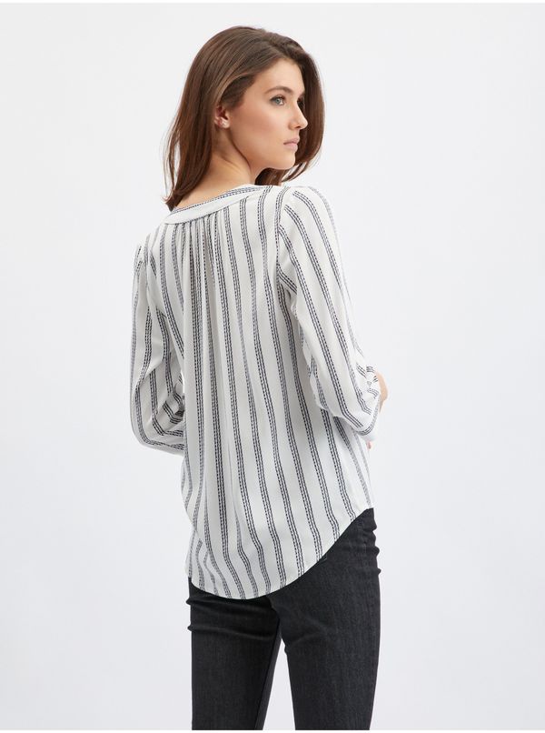 Orsay Grey-white women's striped blouse ORSAY