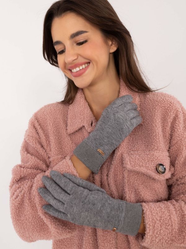 Fashionhunters Grey women's smartphone gloves