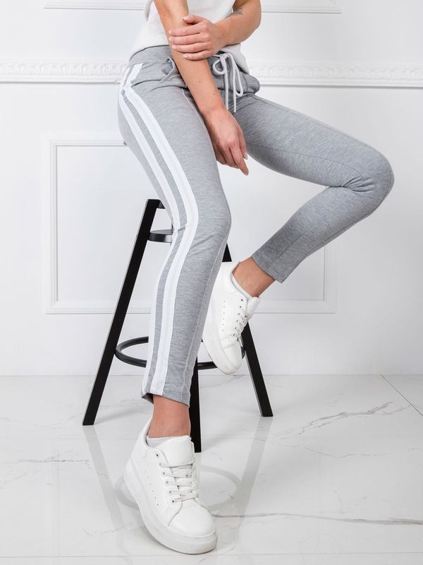 Fashionhunters Grey women's sweatpants