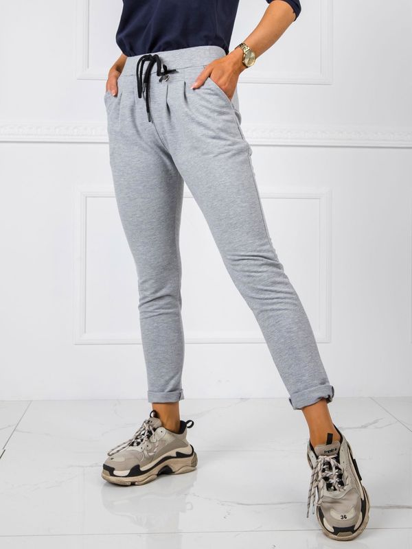 Fashionhunters Grey women's sweatpants