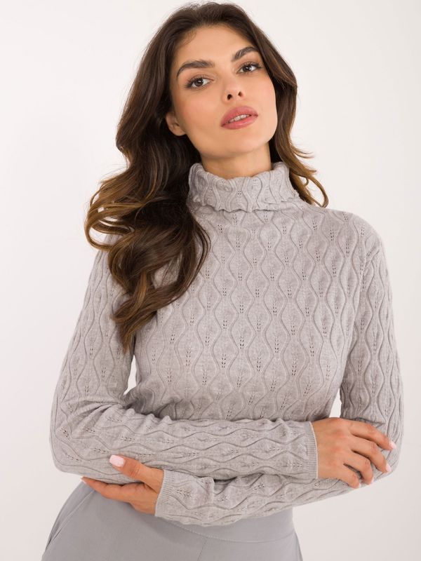 Fashionhunters Grey women's turtleneck