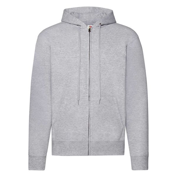 Fruit of the Loom Grey Zippered Hoodie Classic Fruit of the Loom