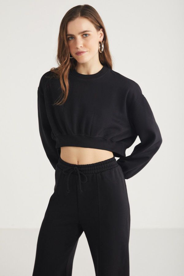 GRIMELANGE GRIMELANGE AMY Women's 100% Organic Cotton Black Sweatshirt