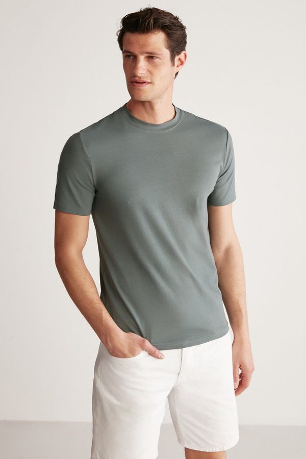 GRIMELANGE GRIMELANGE Chad Men's Slim Fit Ultra Flexible Green T-shirt