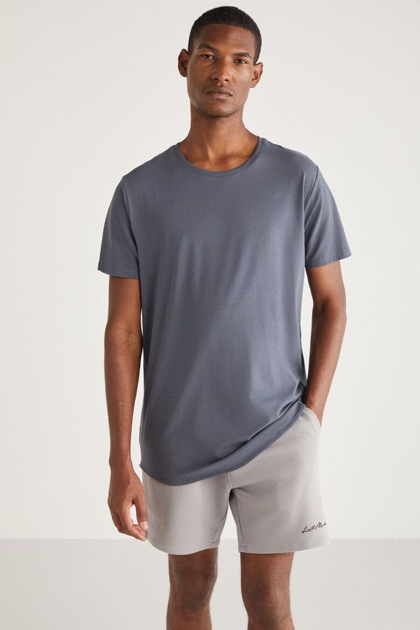 GRIMELANGE GRIMELANGE Greg Men's Slim Fit Long Length Ultra Stretchy Cotton Lycra T-shirt