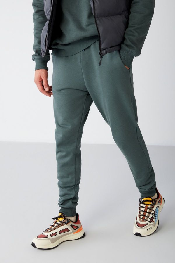 GRIMELANGE GRIMELANGE Jeremiah Men's Regular Leg Elastic Fabric Waist Cord And Elastic Pocket Green Sweatpants