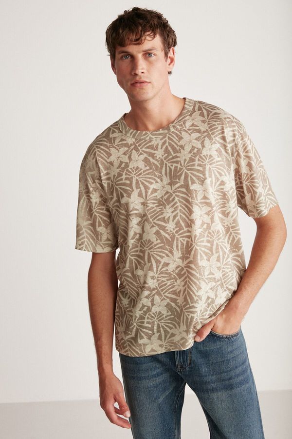 GRIMELANGE GRIMELANGE Lucas Comfort Khaki / Patterned T-shirt