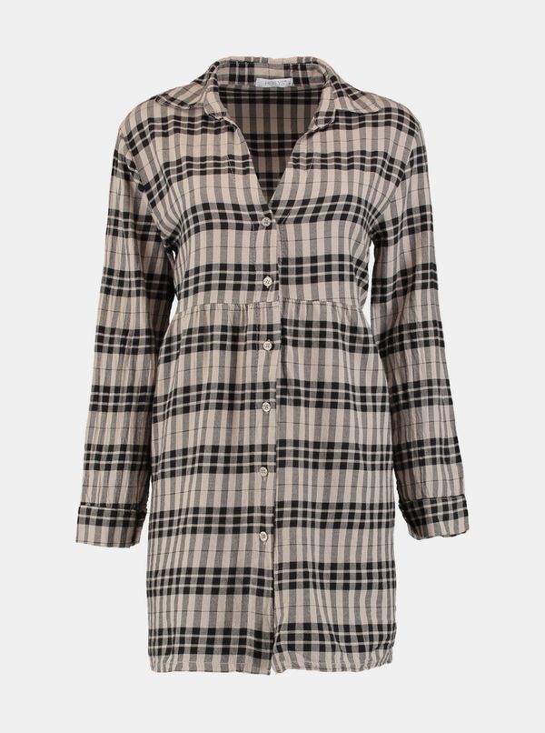 Haily´s Haily's Beige Plaid Shirt Dress Hailys - Women