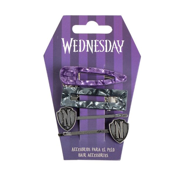 WEDNESDAY HAIR ACCESSORIES CLIPS 4 PIECES WEDNESDAY