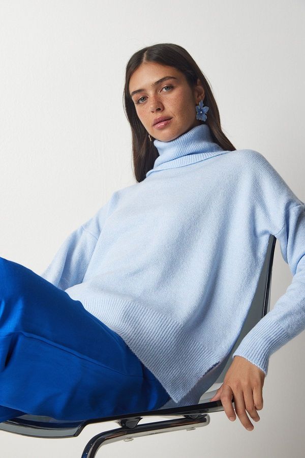 Happiness İstanbul Happiness İstanbul Women's Baby Blue Turtleneck Knitwear Sweater