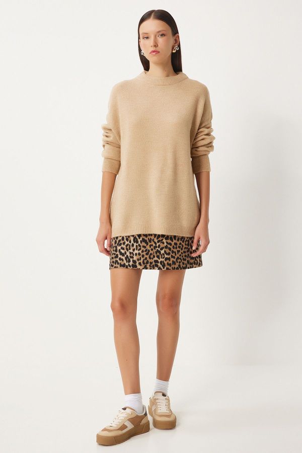 Happiness İstanbul Happiness İstanbul Women's Biscuit Oversize Soft Knit Sweater