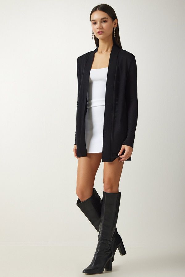 Happiness İstanbul Happiness İstanbul Women's Black Oversize Knitted Jacket Cardigan