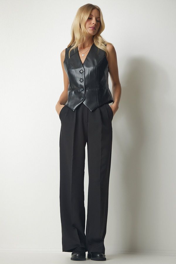 Happiness İstanbul Happiness İstanbul Women's Black Palazzo Pants with Pockets