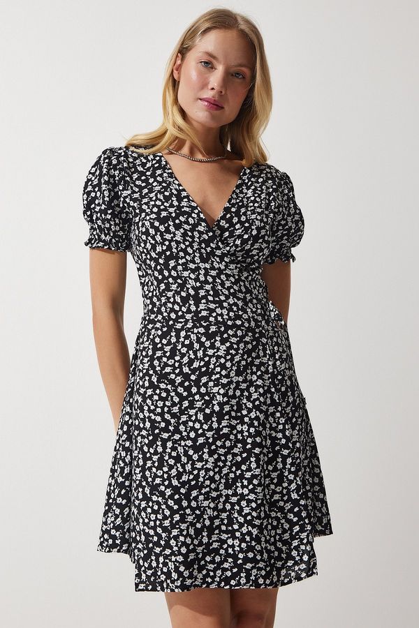 Happiness İstanbul Happiness İstanbul Women's Black Patterned Viscose Woven Dress