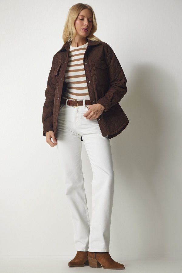 Happiness İstanbul Happiness İstanbul Women's Brown Nubuck Pocket Jacket