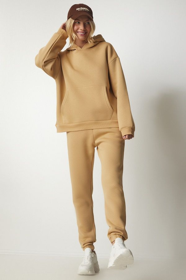 Happiness İstanbul Happiness İstanbul Women's Camel Hooded Raised Tracksuit
