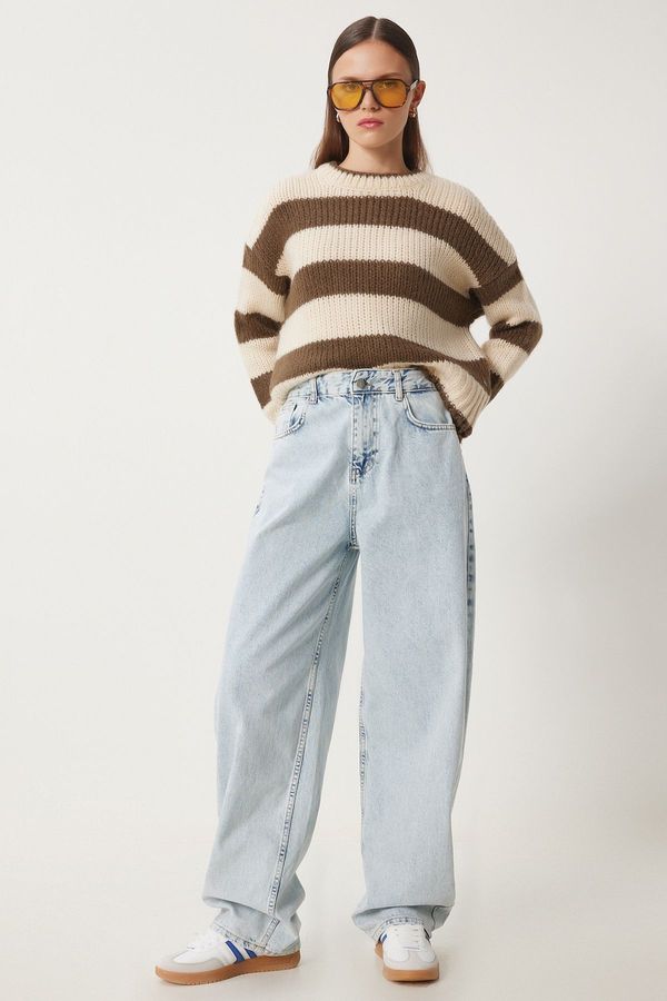 Happiness İstanbul Happiness İstanbul Women's Ice Blue High Waist Baggy Jeans