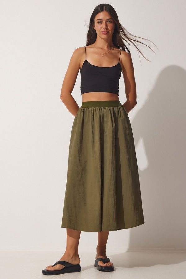 Happiness İstanbul Happiness İstanbul Women's Khaki Balloon Parachute Midi Skirt