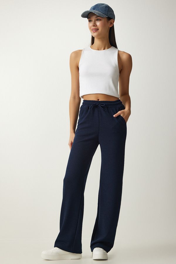 Happiness İstanbul Happiness İstanbul Women's Navy Blue Pocket Camisole Sweatpants