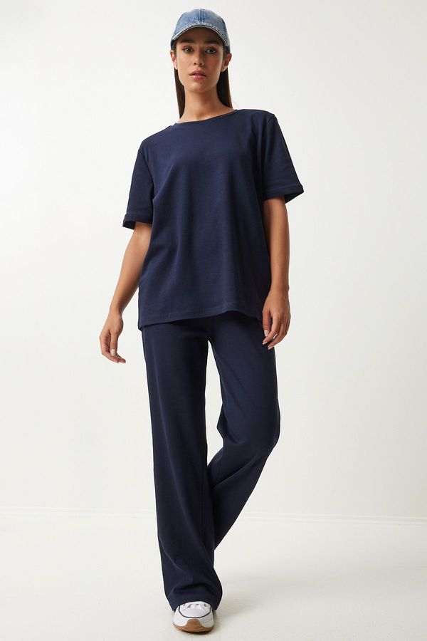 Happiness İstanbul Happiness İstanbul Women's Navy Blue T-Shirt Tracksuit