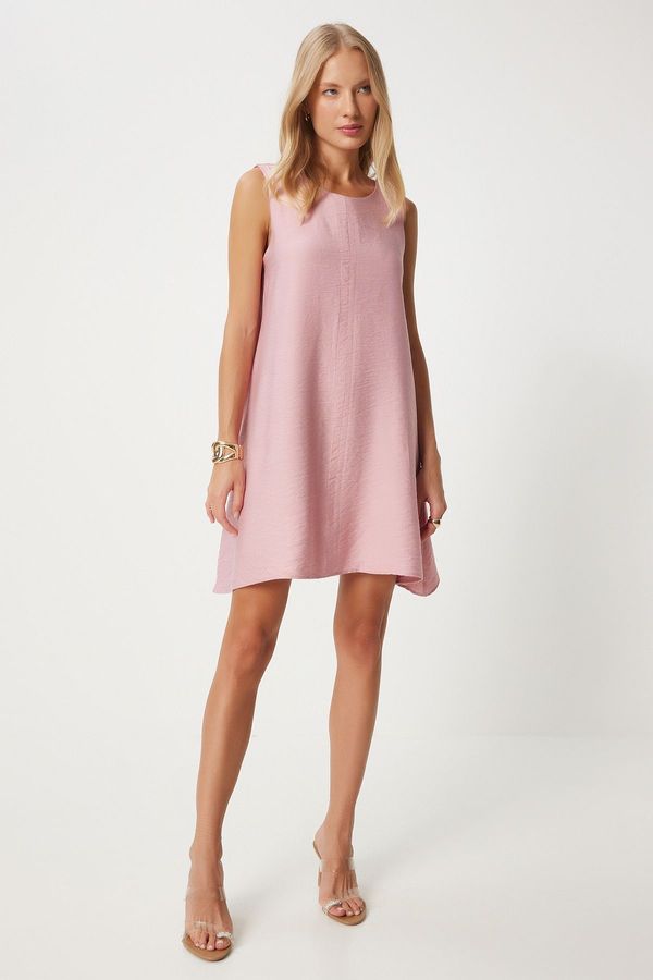 Happiness İstanbul Happiness İstanbul Women's Pale Pink Summer Woven Bell Dress