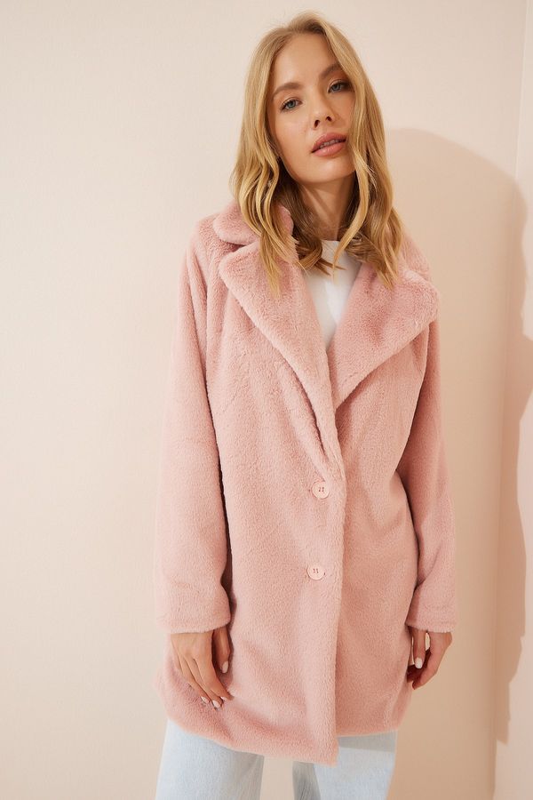 Happiness İstanbul Happiness İstanbul Women's Pink Faux Fur Coat