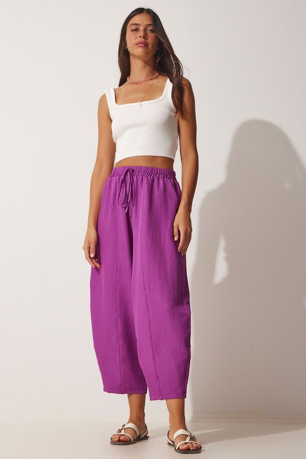 Happiness İstanbul Happiness İstanbul Women's Plum Pocket Ayrobin Shalwar Trousers