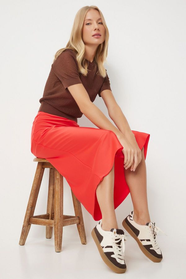 Happiness İstanbul Happiness İstanbul Women's Pomegranate Flower Satin Surface Skirt