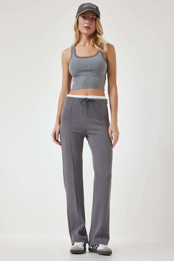 Happiness İstanbul Happiness İstanbul Women's Smoked Tie Detail Knitted Trousers