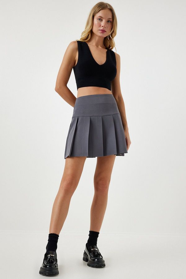 Happiness İstanbul Happiness İstanbul Women's Smoky Pleated Mini Woven Skirt