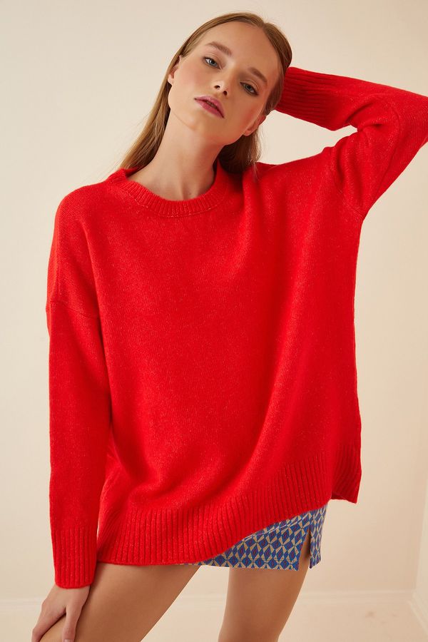 Happiness İstanbul Happiness İstanbul Women's Vivid Red Oversize Knitwear Sweater