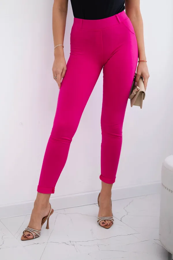 Happy Socks Happy Socks Cotton pants with cubic zirconia on the back pockets fuchsia