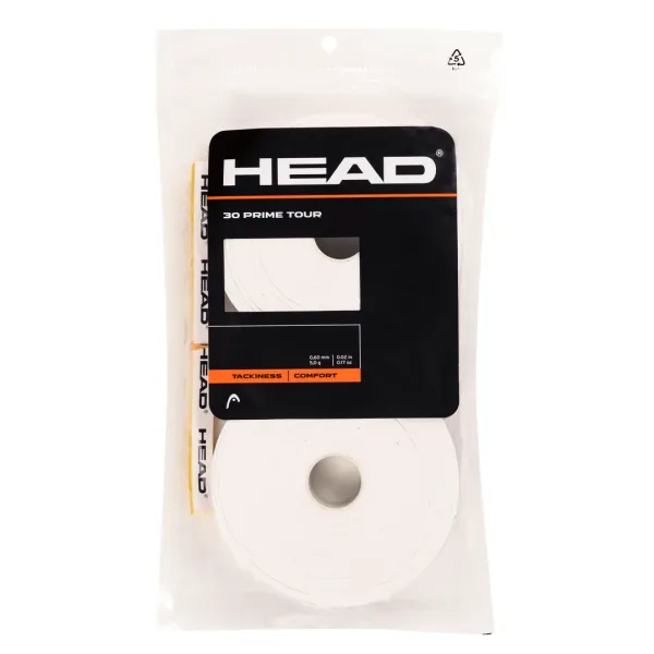 Head Head Prime Tour Top Grip 30x Pack White