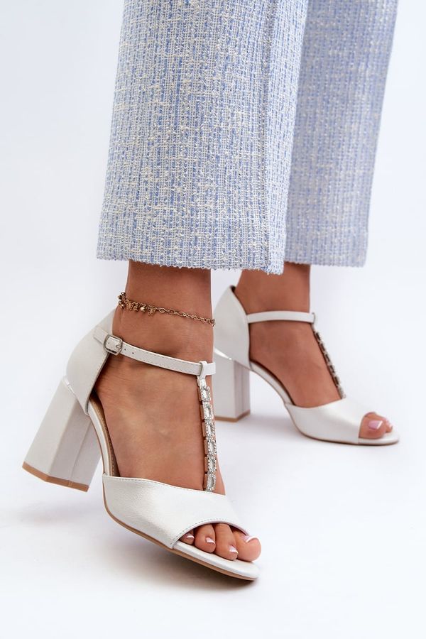 Kesi High-heeled suede sandals with silver cubic zirconia Aniya