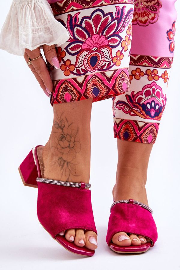 Kesi High heeled suede slippers S.Barski Fuchsia