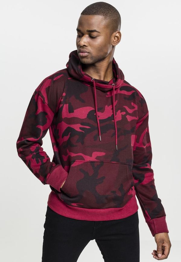 UC Men High Neck Camo Hoody Burgundy Camouflage