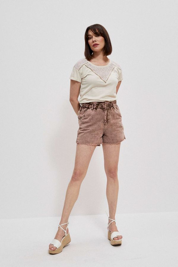 Moodo High-waisted denim shorts