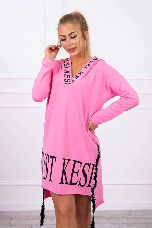 Kesi Hooded dress with print light pink