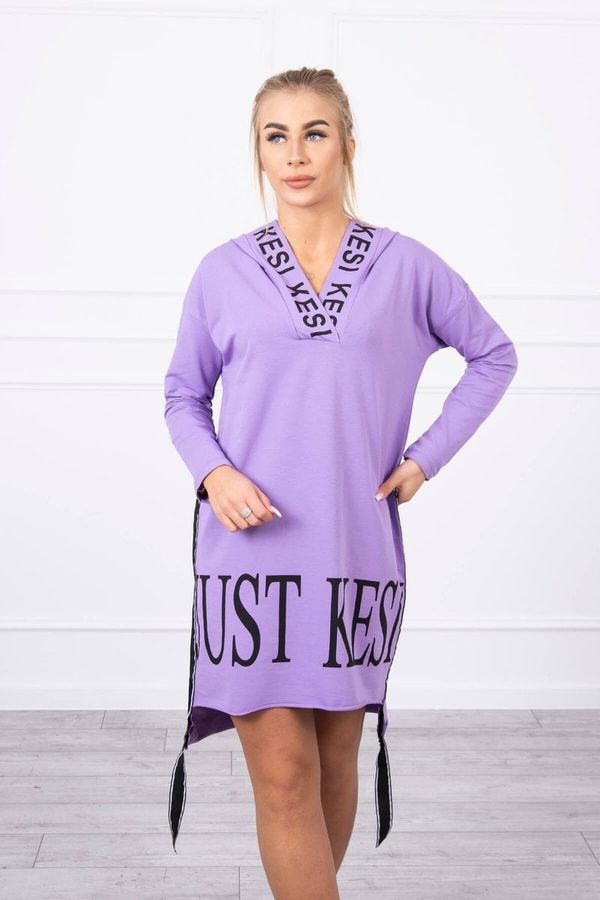 Kesi Hooded dress with purple print