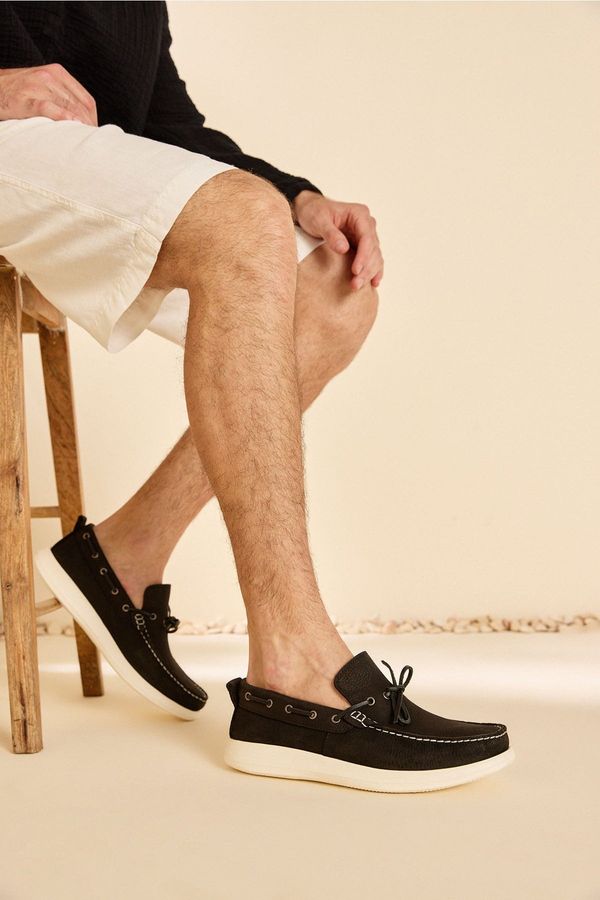 Hotiç Hotiç Genuine Leather Black Men's Loafers
