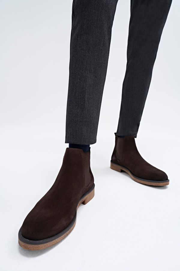 Hotiç Hotiç Genuine Leather Brown Men's Casual Boots