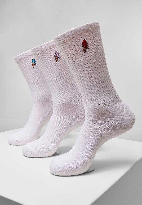 MT Accessoires Ice Cream Socks 3-Pack White