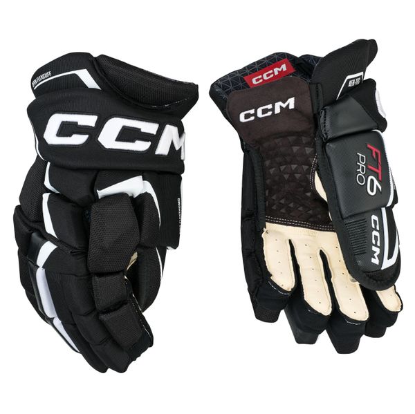 CCM Ice Hockey Gloves CCM JetSpeed FT6 Pro Black/White 14 inch