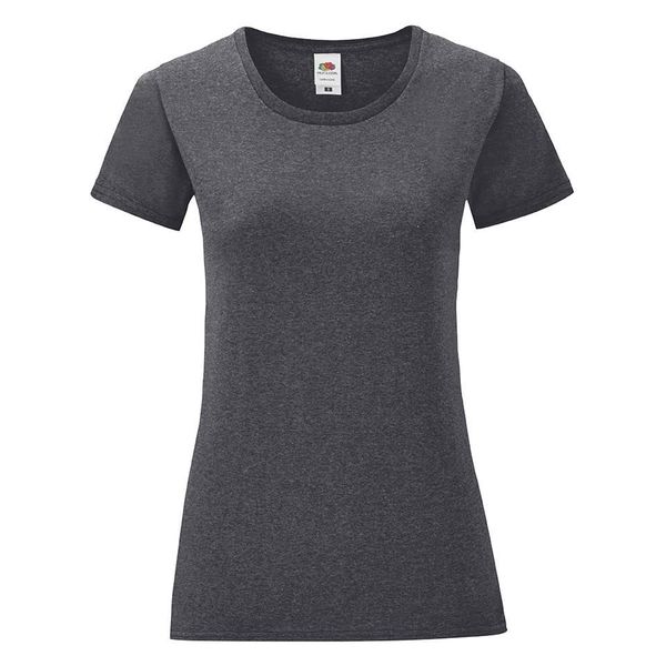 Fruit of the Loom Iconic Grey Women's T-shirt in combed cotton Fruit of the Loom