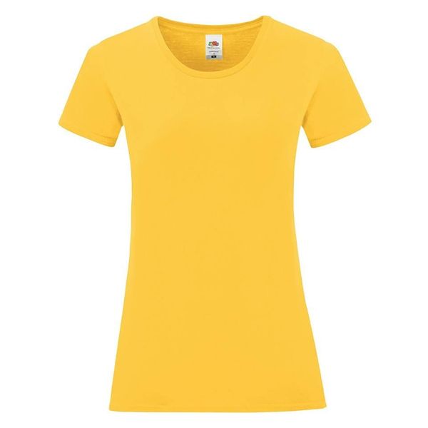 Fruit of the Loom Iconic Yellow Women's T-shirt in combed cotton Fruit of the Loom