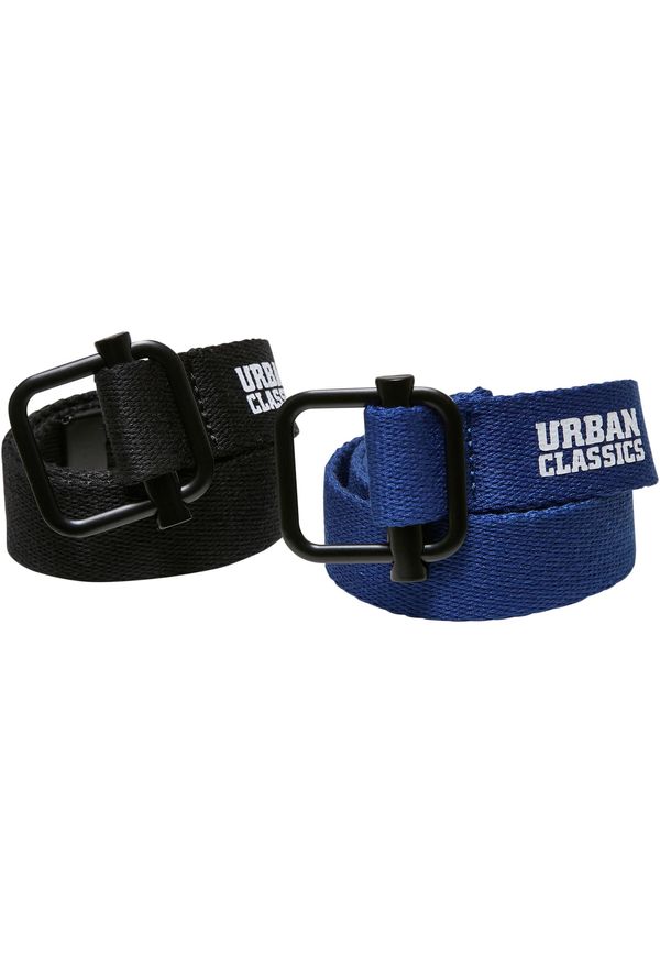 Urban Classics Accessoires Industrial Canvas Belt Kids 2-Pack Black/Blue